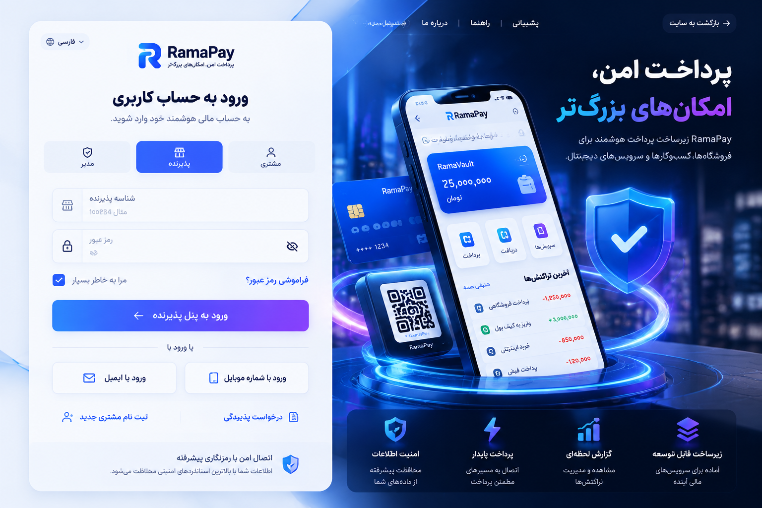 تصویر مفهومی پرداخت دیجیتال و امنیت